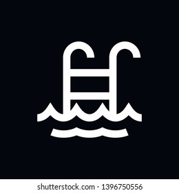 Pool flat icon vector sign symbol for design