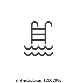 Pool flat line icon vector image