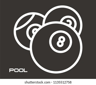 POOL GAME BALL VECTOR ICON