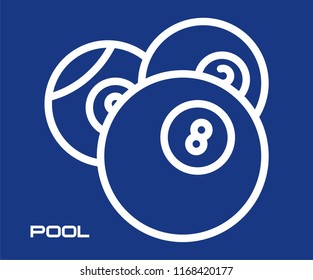 POOL GAME BALL VECTOR ICON 