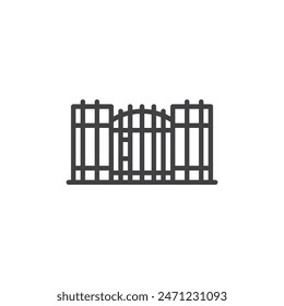 Pool Gate line icon. linear style sign for mobile concept and web design. Pool safety gate outline vector icon. Symbol, logo illustration. Vector graphics