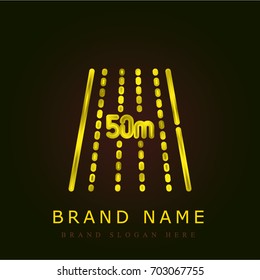 Pool golden metallic logo