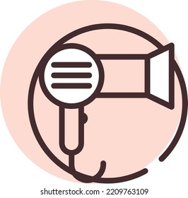 Pool hairdryer services, illustration, vector on white background.