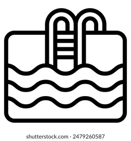 Pool hotel travel holiday icion illustration