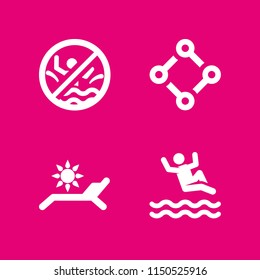 pool icon. 4 pool set with swimming pool and share vector icons for web and mobile app