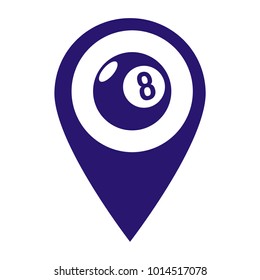 pool icon, billiards geo location sign