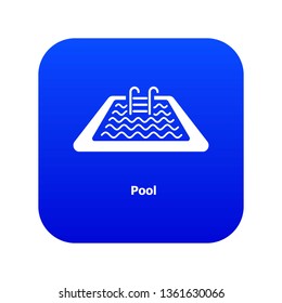 Pool icon blue vector isolated on white background