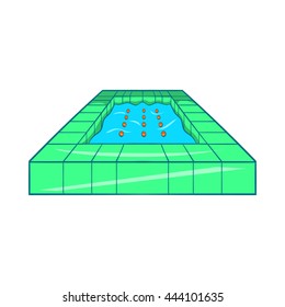 Pool icon in cartoon style isolated on white background. Swimming symbol
