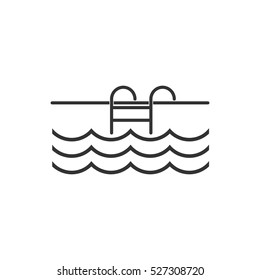 Pool icon flat. Illustration isolated vector sign symbol