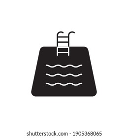 pool icon glyph style. swimming pool vector illustration. isolated on white background