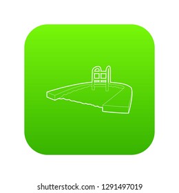 Pool icon green vector isolated on white background