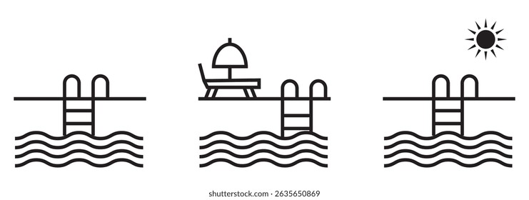 Pool icon isolated on background. Activity symbol modern, simple, vector, icon for website design, mobile app, ui. Vector Illustration
