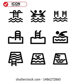 Pool icon isolated sign symbol vector illustration - Collection of high quality black style vector icons
