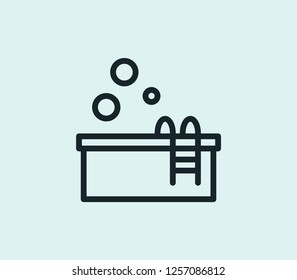 Pool icon line isolated on clean background. Pool icon concept drawing icon line in modern style. Vector illustration for your web mobile logo app UI design.