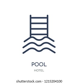 Pool icon. Pool linear symbol design from Hotel collection. Simple outline element vector illustration on white background.