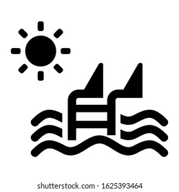 pool icon or logo isolated sign symbol vector illustration - high quality black style vector icons

