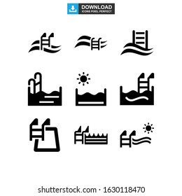 pool icon or logo isolated sign symbol vector illustration - Collection of high quality black style vector icons
