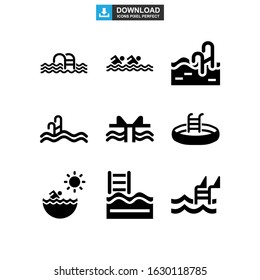 pool icon or logo isolated sign symbol vector illustration - Collection of high quality black style vector icons
