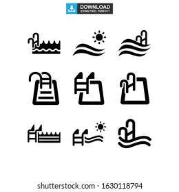pool icon or logo isolated sign symbol vector illustration - Collection of high quality black style vector icons
