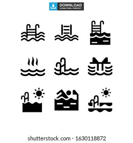 pool icon or logo isolated sign symbol vector illustration - Collection of high quality black style vector icons
