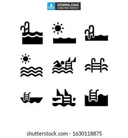 pool icon or logo isolated sign symbol vector illustration - Collection of high quality black style vector icons
