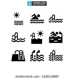 pool icon or logo isolated sign symbol vector illustration - Collection of high quality black style vector icons
