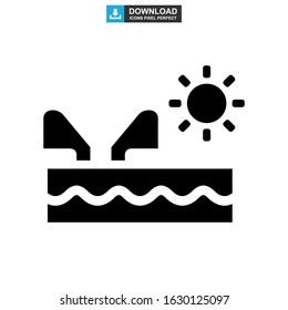 pool icon or logo isolated sign symbol vector illustration - high quality black style vector icons
