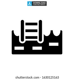 pool icon or logo isolated sign symbol vector illustration - high quality black style vector icons
