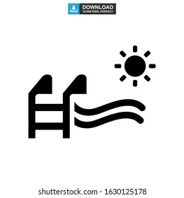 pool icon or logo isolated sign symbol vector illustration - high quality black style vector icons
