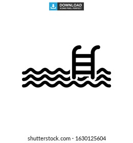 pool icon or logo isolated sign symbol vector illustration - high quality black style vector icons
