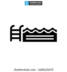pool icon or logo isolated sign symbol vector illustration - high quality black style vector icons

