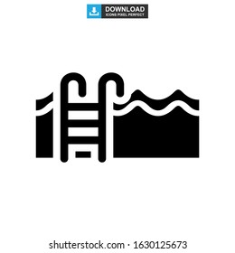 pool icon or logo isolated sign symbol vector illustration - high quality black style vector icons

