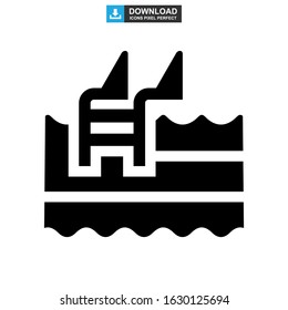 pool icon or logo isolated sign symbol vector illustration - high quality black style vector icons
