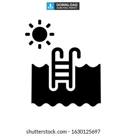 pool icon or logo isolated sign symbol vector illustration - high quality black style vector icons

