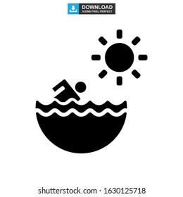 pool icon or logo isolated sign symbol vector illustration - high quality black style vector icons
