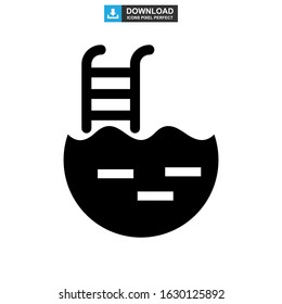 pool icon or logo isolated sign symbol vector illustration - high quality black style vector icons
