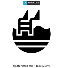 pool icon or logo isolated sign symbol vector illustration - high quality black style vector icons
