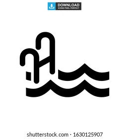 pool icon or logo isolated sign symbol vector illustration - high quality black style vector icons
