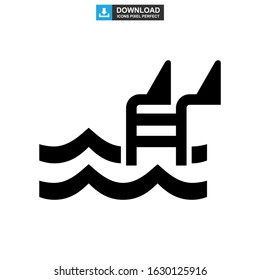 pool icon or logo isolated sign symbol vector illustration - high quality black style vector icons
