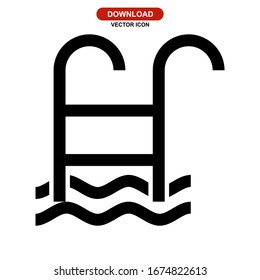 pool icon or logo isolated sign symbol vector illustration - high quality black style vector icons
