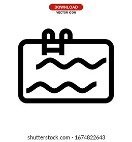 pool icon or logo isolated sign symbol vector illustration - high quality black style vector icons
