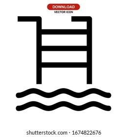 pool icon or logo isolated sign symbol vector illustration - high quality black style vector icons
