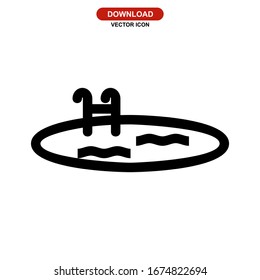 pool icon or logo isolated sign symbol vector illustration - high quality black style vector icons
