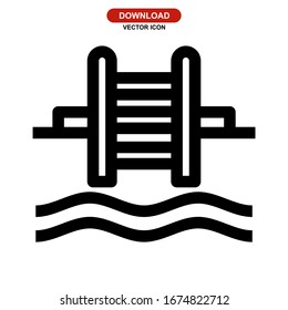pool icon or logo isolated sign symbol vector illustration - high quality black style vector icons
