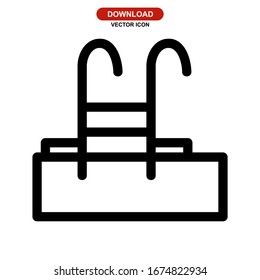 pool icon or logo isolated sign symbol vector illustration - high quality black style vector icons

