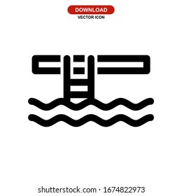 pool icon or logo isolated sign symbol vector illustration - high quality black style vector icons
