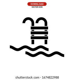 pool icon or logo isolated sign symbol vector illustration - high quality black style vector icons
