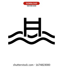 pool icon or logo isolated sign symbol vector illustration - high quality black style vector icons
