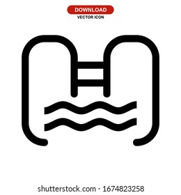 pool icon or logo isolated sign symbol vector illustration - high quality black style vector icons
