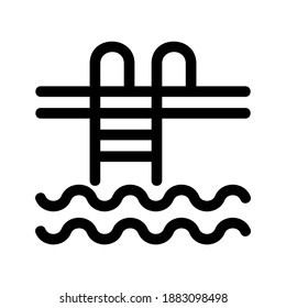 icono de pool o logotipo símbolo de signo aislado ilustración vectorial - iconos vectoriales de estilo negro de alta calidad
